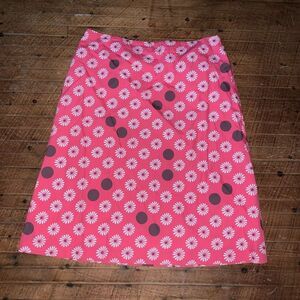 Boden multi island pink & brown A-line 16T royalcore skirt